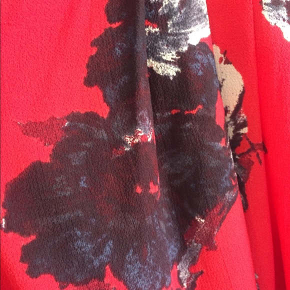 Free People floaty red dress large floral print - Picture 7 of 8